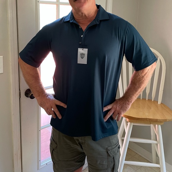 C.Defoor Men’s Polo Shirt. XL Dark Blue/Green. NWT - Picture 3 of 10